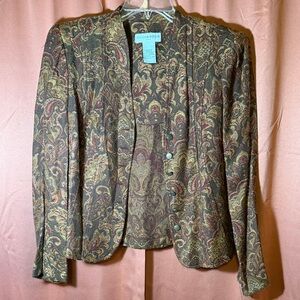 Sag Harbor Women's Paisley Blazer - Black and Brown